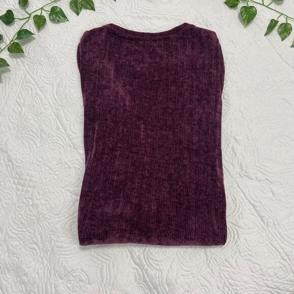 Dana Buchman Magenta Chenille Knit  Top Soft Textured Pullover Sweater - Picture 3 of 5
